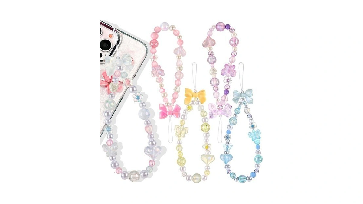 Neptniopllab Phone Charms-5pcs Bow Charm Strap Universal Cellphone Lanyard Wrist