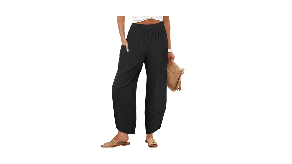 Anrabess Womens Wide Leg Palazzo Capri Barrel...