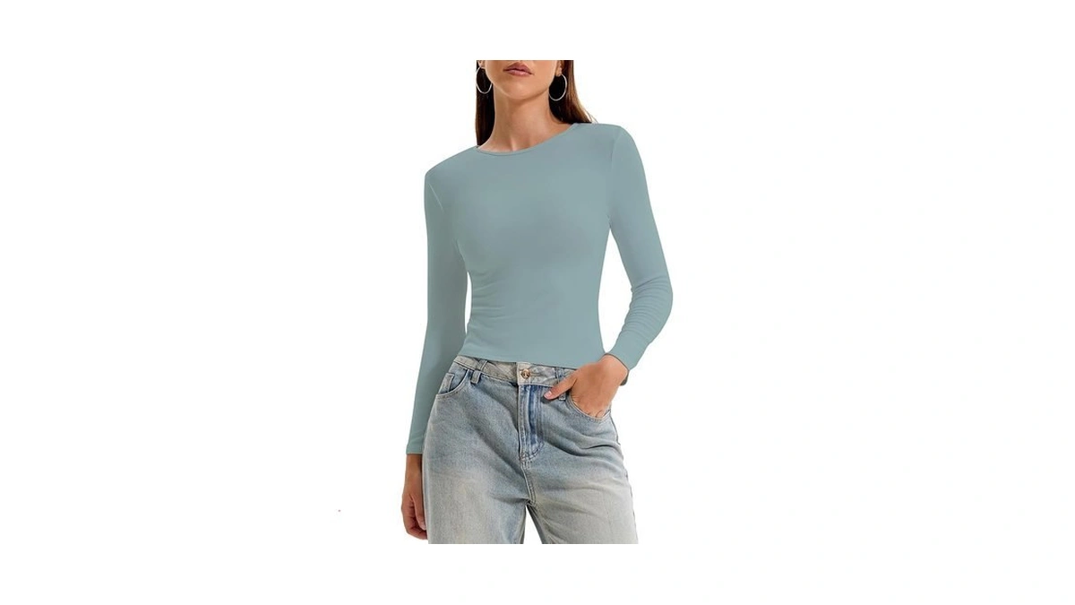Tutqi Womens Long Sleeve Cotton Tee Y2k Fall Fashion Underscrub