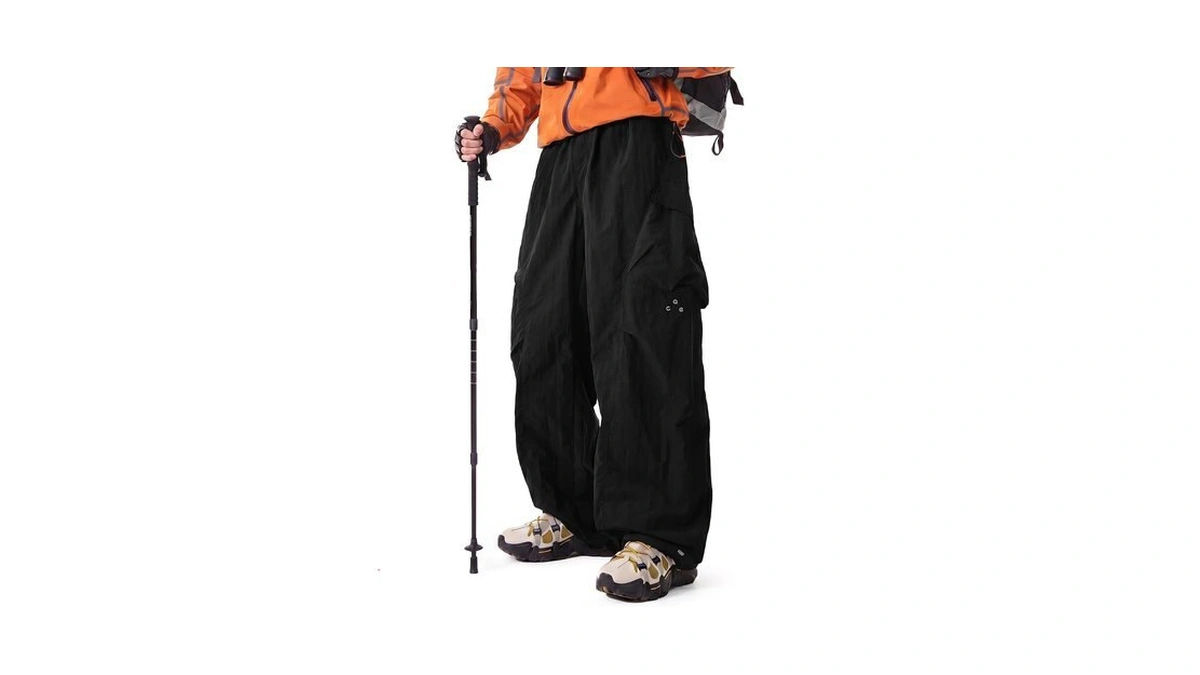 Areant Mens Baggy Hiking Cargo Pants Parachute Water Resistant Lightweight