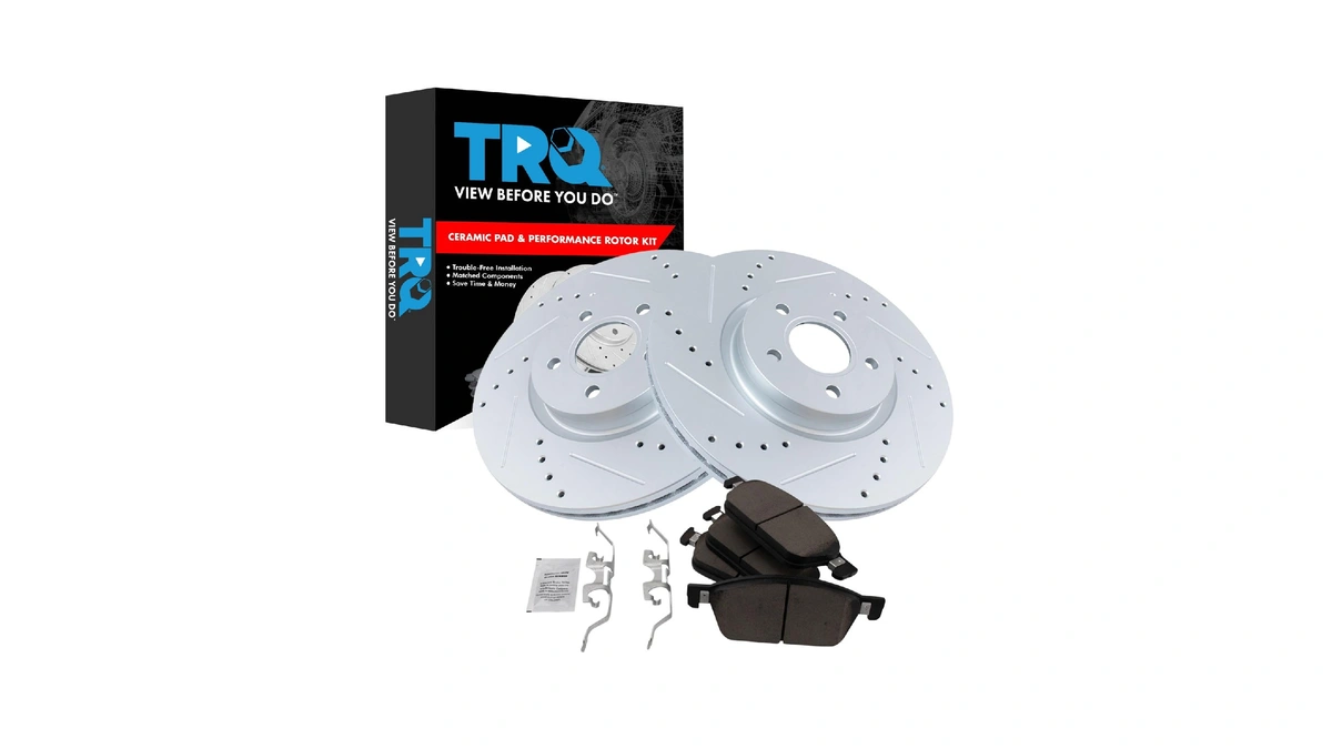 Trq Performance Front Brake Pad And Rotor Set Ceramic Drilled