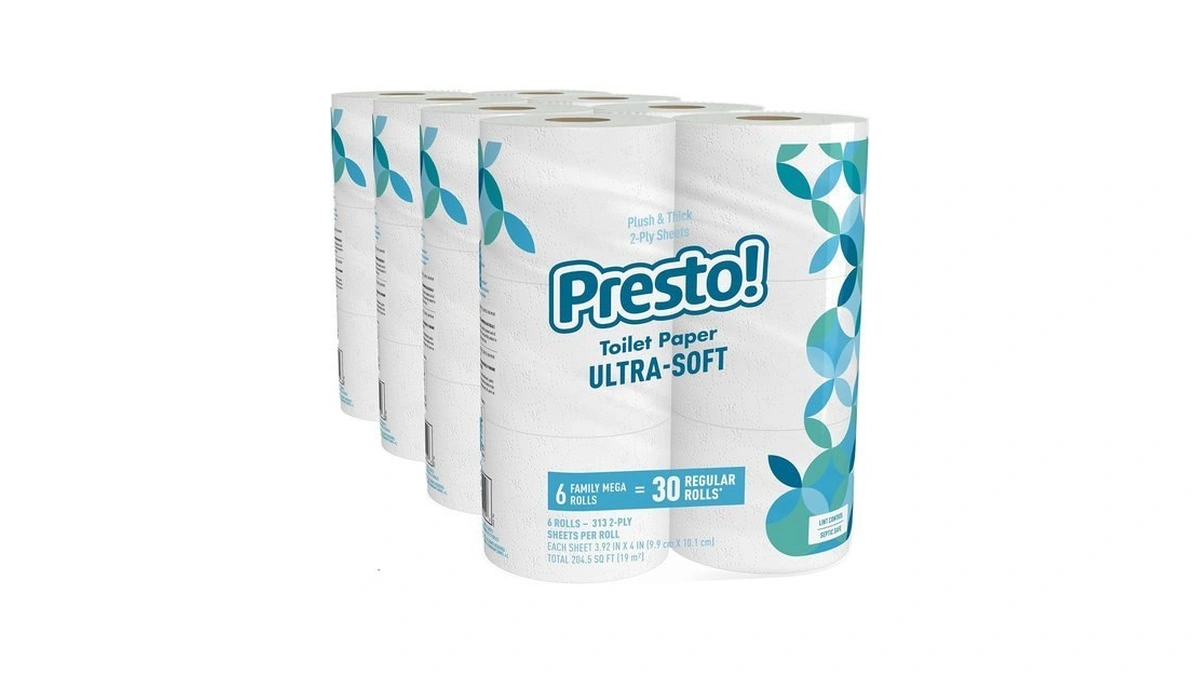 Amazon Brand - Presto! 2-ply Ultra-soft Toilet Paper, Septic-safe, 24