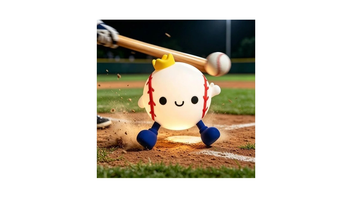 Baseball Night Light For Kids, Soft Silicone Squishy Lamp Sports