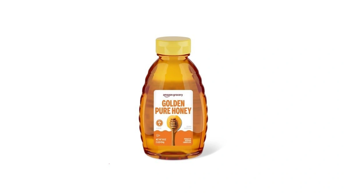 Amazon Grocery, Golden Pure Honey, 16 Oz (previously Amazon Fresh,