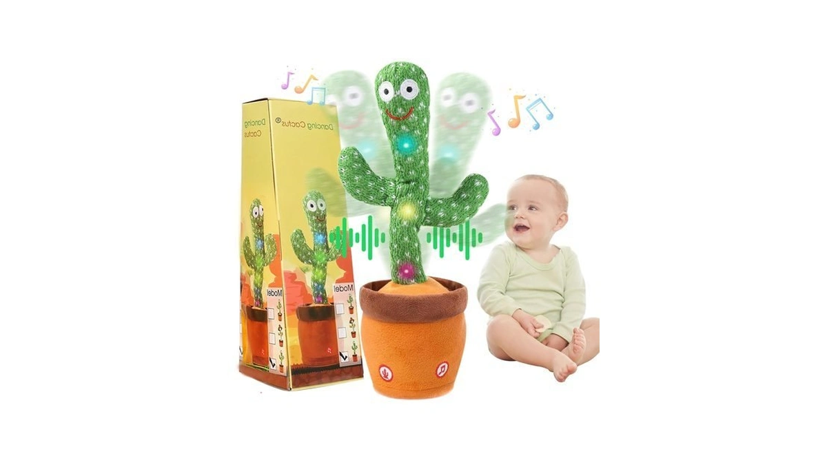 Dancing Talking Cactus Baby Toy, Singing Mimicking Repeating Plush