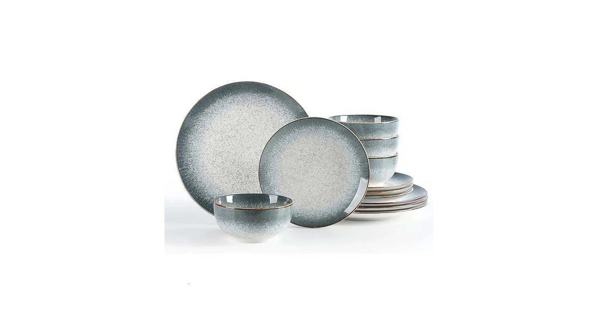 Sweejar Dinnerware Sets Service For 4, 12 Pcs Porcelain Plates