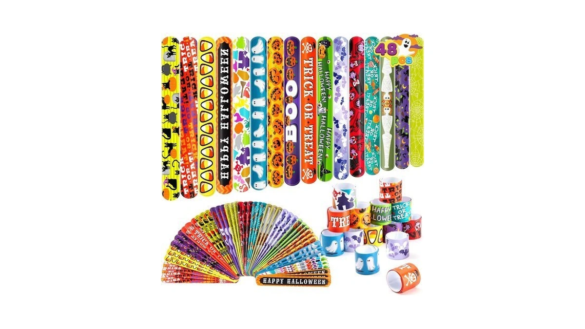 Joyin 48 Pcs Halloween Slap Bracelets For Kids, Friendship Bracelets