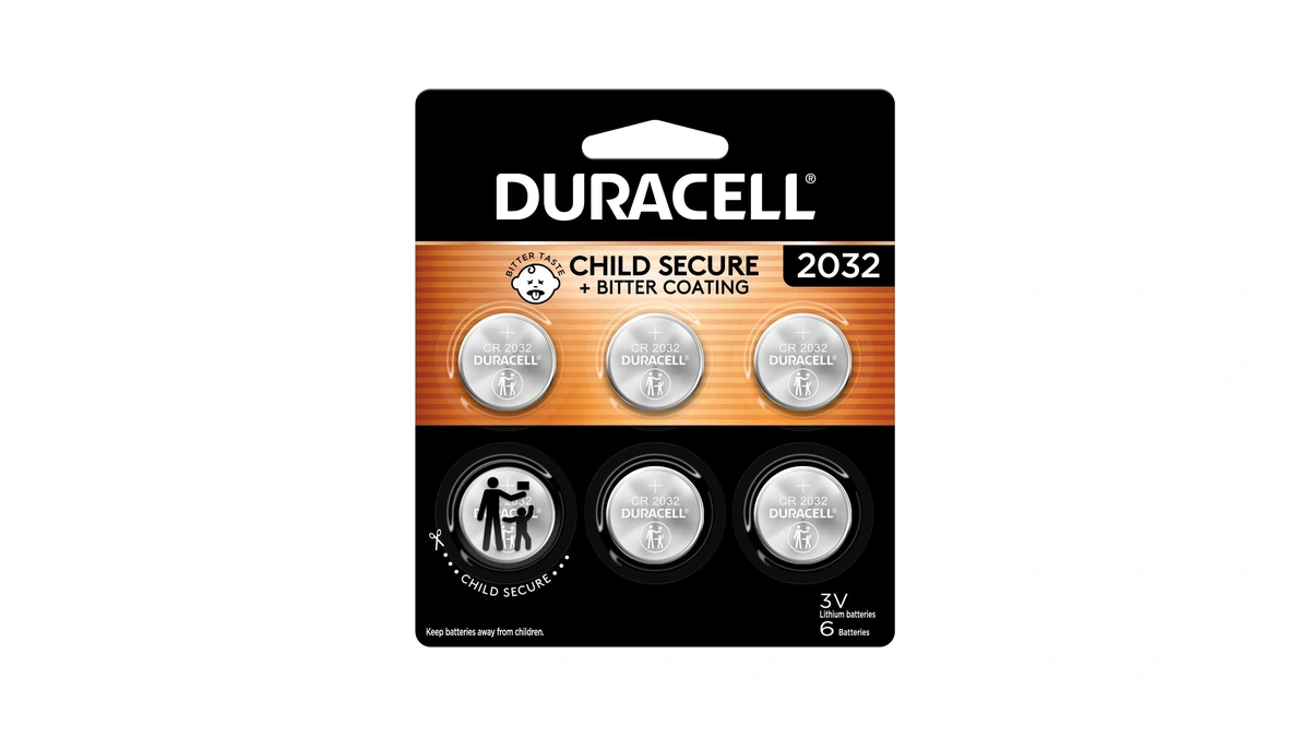 Duracell 2032 Lithium Battery, 6 Count, Airtag & Key Fob,