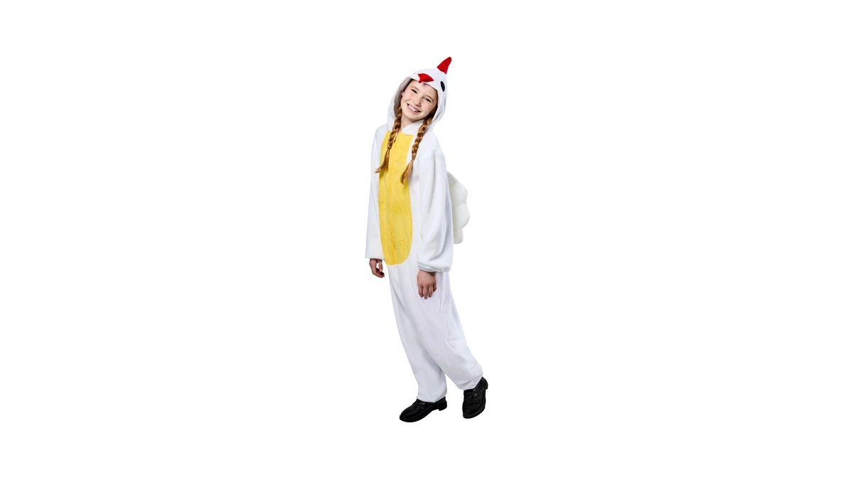 Rubies Comfywear Hooded Jumpsuit For Kids, Unisex Kids Costume, Chicken,