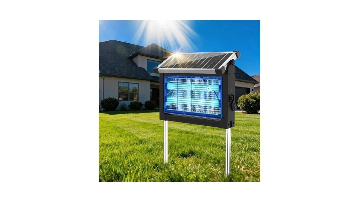 Onbeam Solar Bug Zapper Outdoor, 4500v Mosquito Zapper Fly Trap