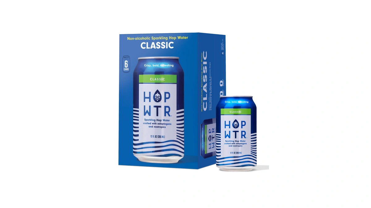 Hopwtr Classic Sparkling Hop Water, Na Beer Alternative, 6 Pack