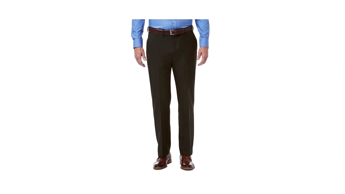 Haggar Men's Classic Fit Premium Comfort Dress Pant Dark Chocolate