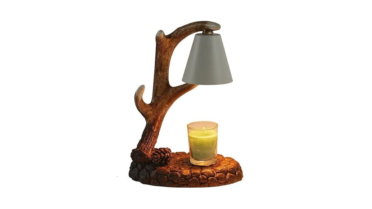 Owbefery Deer Antler Candle Warmer Lamp, Rustic Flameless Wax Warmer