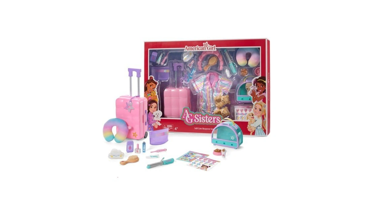 American Girl, Ag Sisters Self-care Sleepover Set, Doll Playset, For