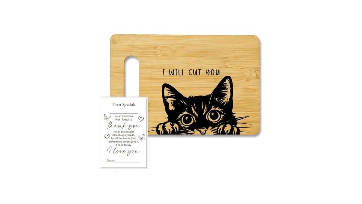 Funny Black Cat Cutting Board-i Will Cut You, Charcuterie Board