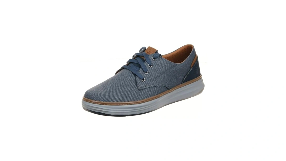 Skechers Men's Moreno Canvas Oxford Shoe, Blue, 7