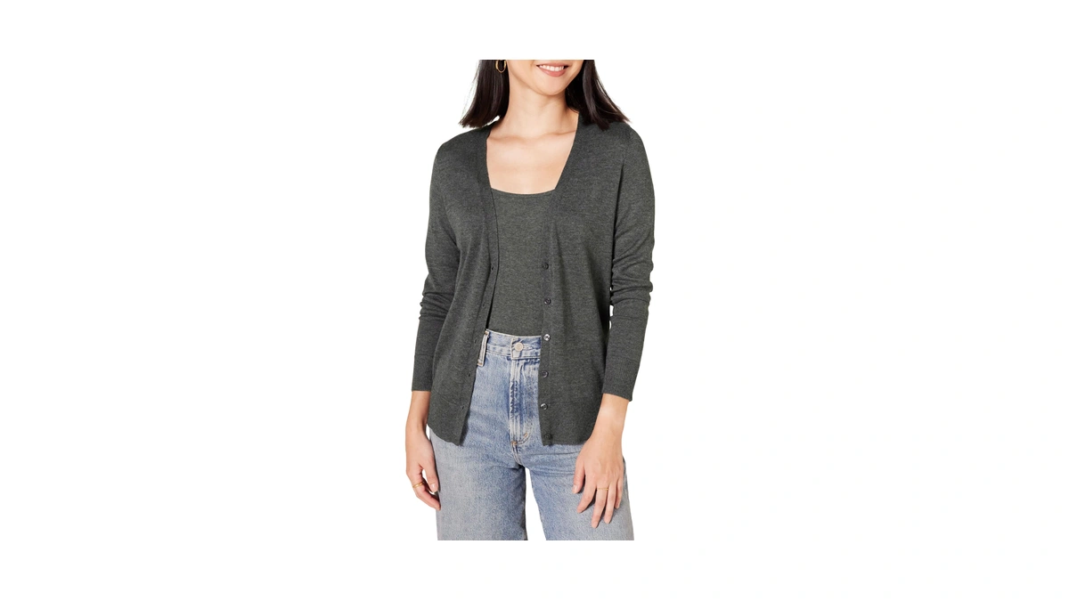 Amazon Essentials Women's Lightweight Cardigan Sweater, Charcoal Heather, 4x