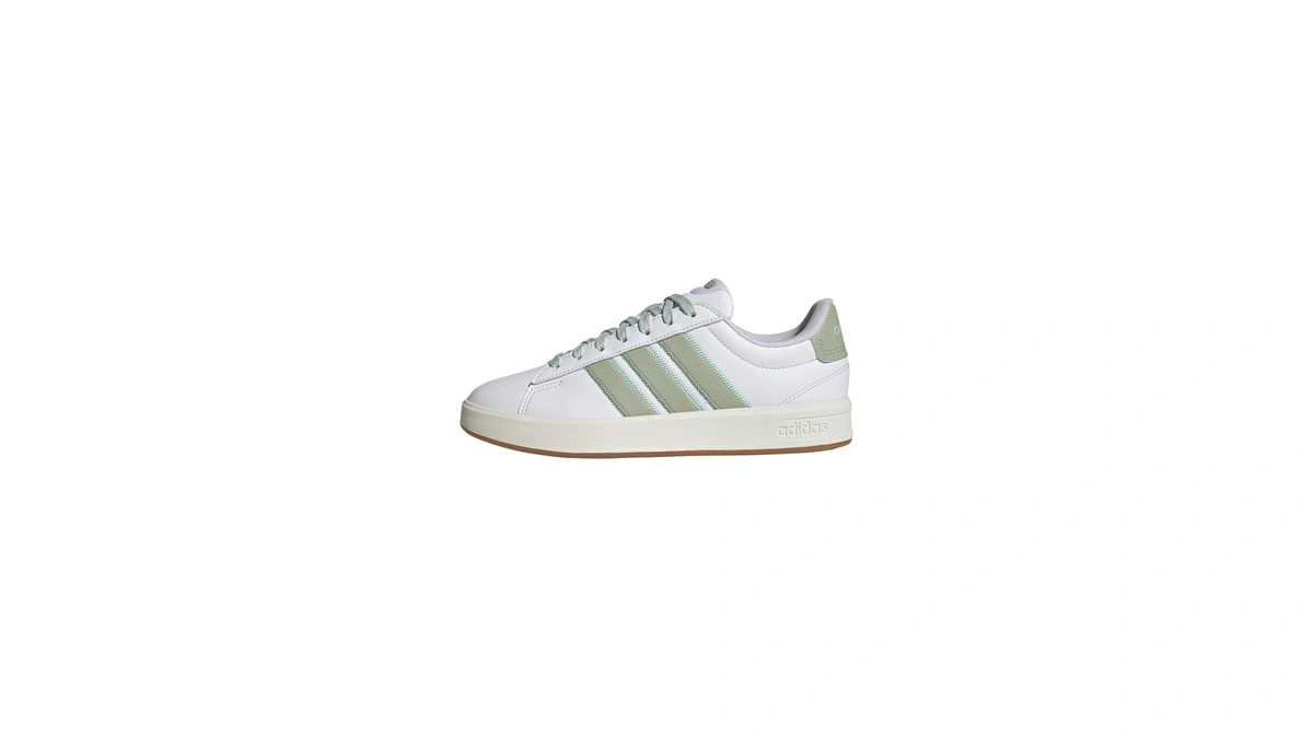 Adidas Women's Grand Court 3.0, White/halo Green/clear Mint, 9.5