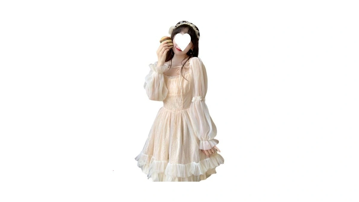 French Fairy Niche Lace Dress Women Long Sleeve Vintage Design