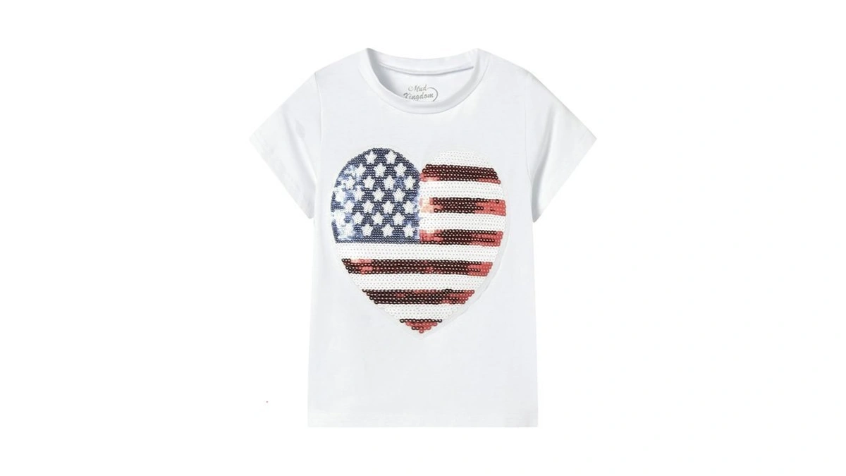 Mud Kingdom Toddler Girls 4th Of July T-shirt Fashion Sparkly