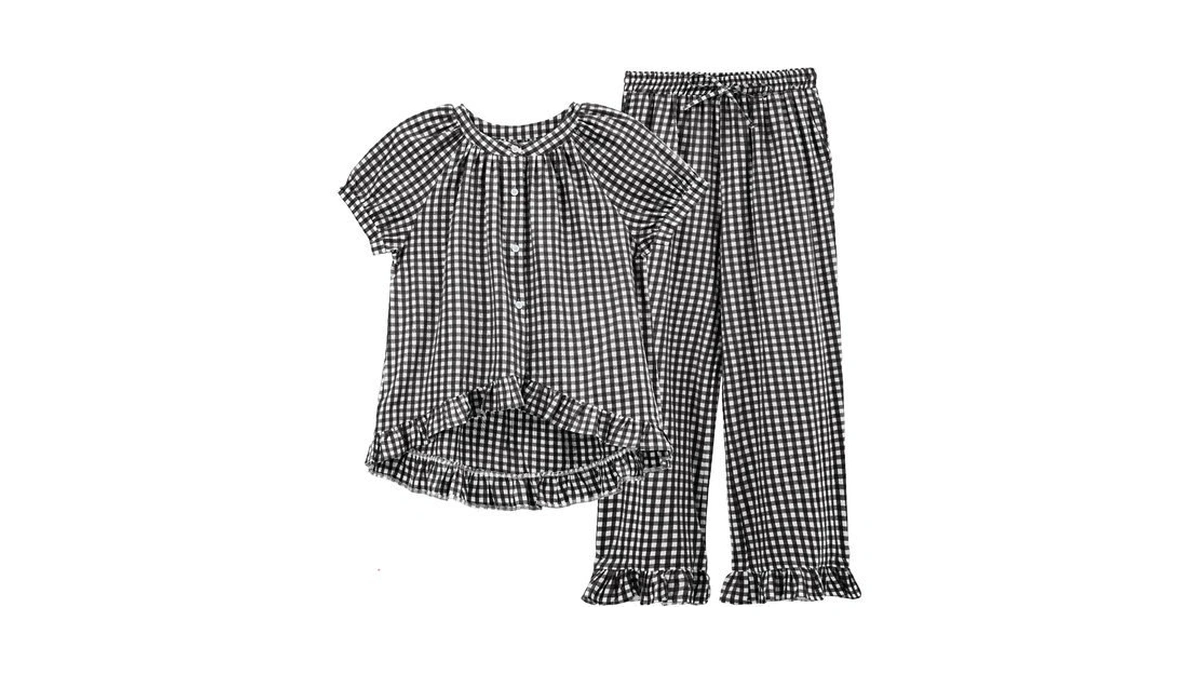 Tanming 2 Piece Sets For Women Gingham Button Down Short