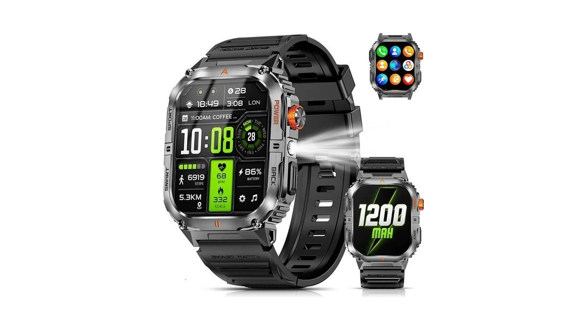 Military Smart Watch For Men, 30-day Battery Life, 2.0" Amoled