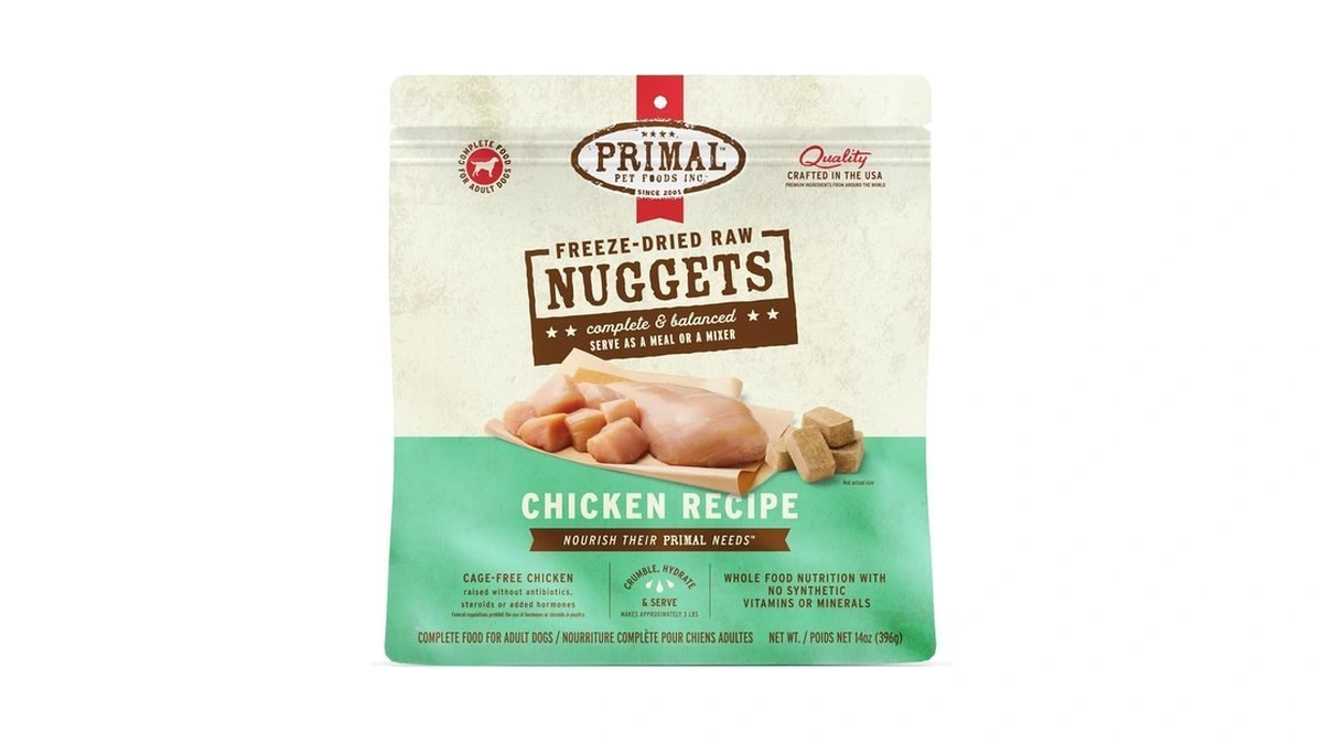 Primal Freeze Dried Raw Dog Food Nuggets, Chicken, 14 Oz