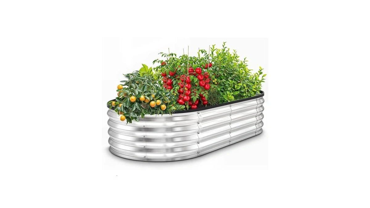 Utopia Home Galvanized Raised Garden Bed Kit 4x2x1ft, Planter Box