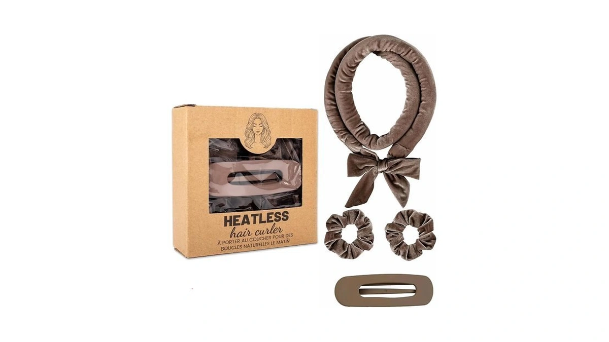Heatless Hair Curler Set, Overnight Curls Rod Headband With Scrunchies