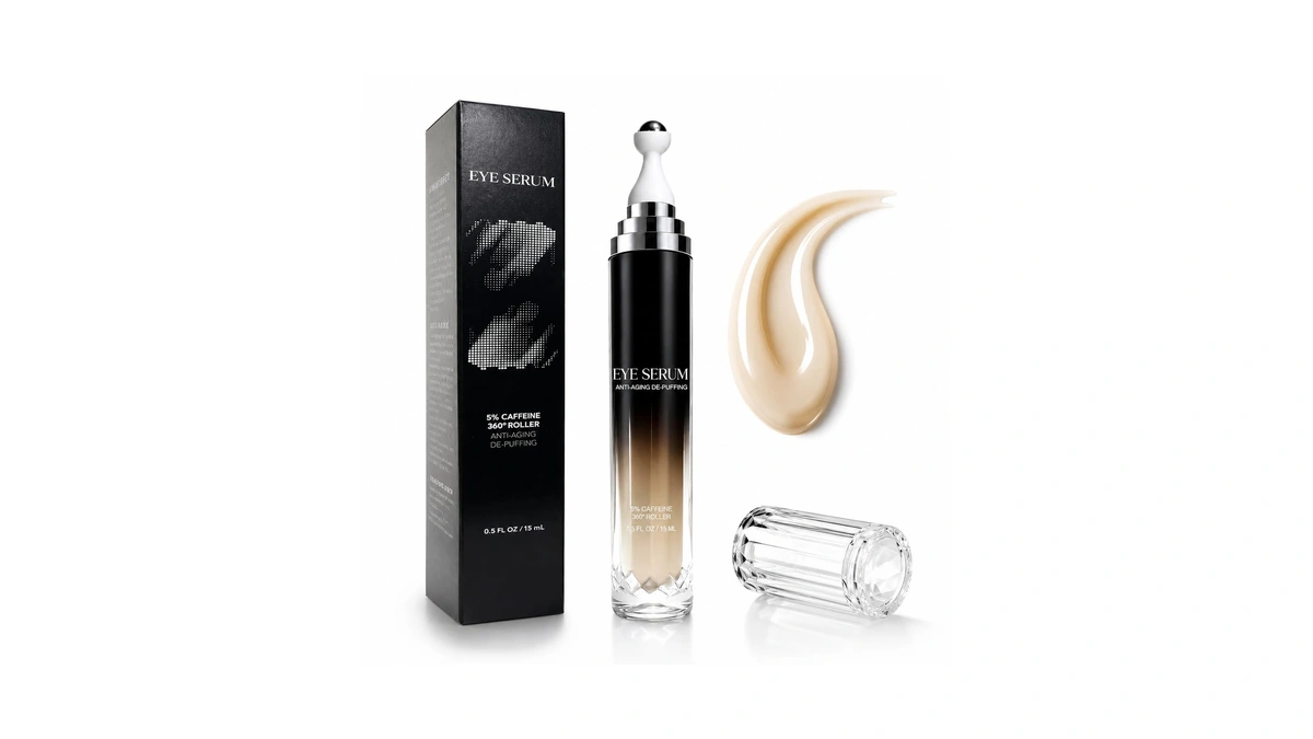 Caffeine Eye Cream With 360° Roller For Puffiness & Dark