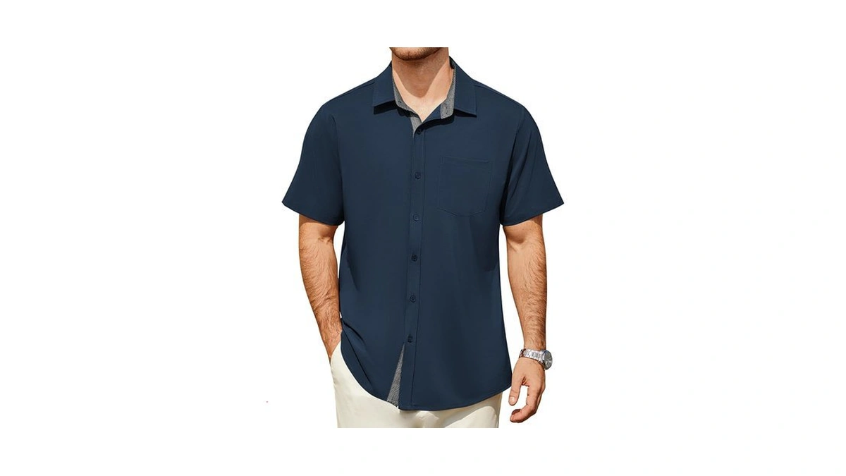 Hardaddy Men's Button Down Shirts Short Sleeve Casual Shirts Summer
