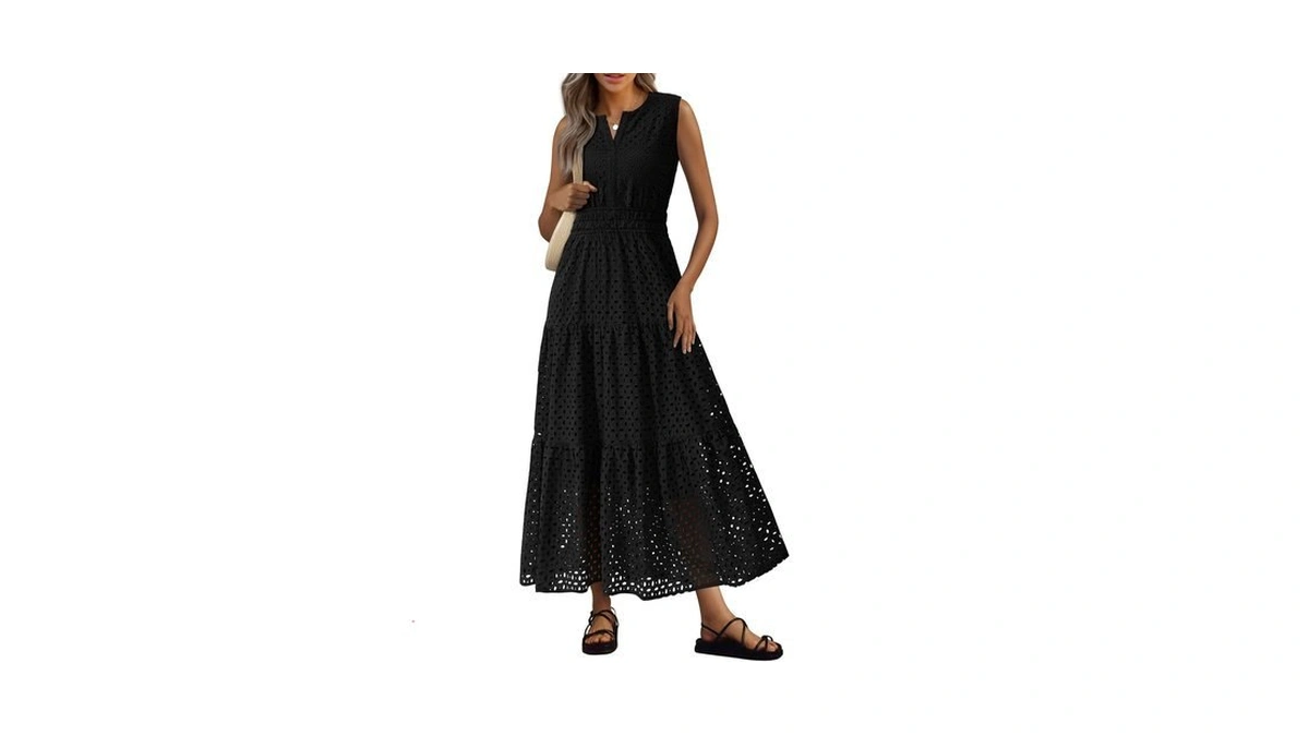 Prettygarden Womens 2026 Summer Maxi Dresses Sleeveless Sundresses V Neck