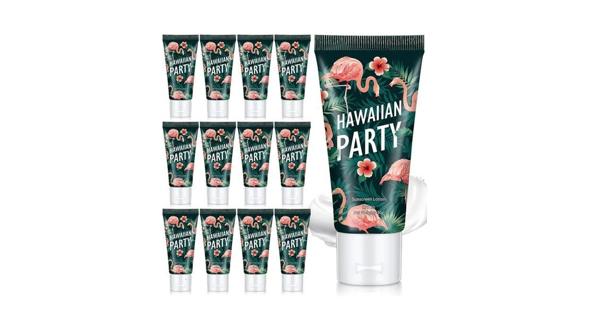 Dansib 12 Pcs Mini Sunscreen Bulk Travel Size,hawaiian Flamingo Party