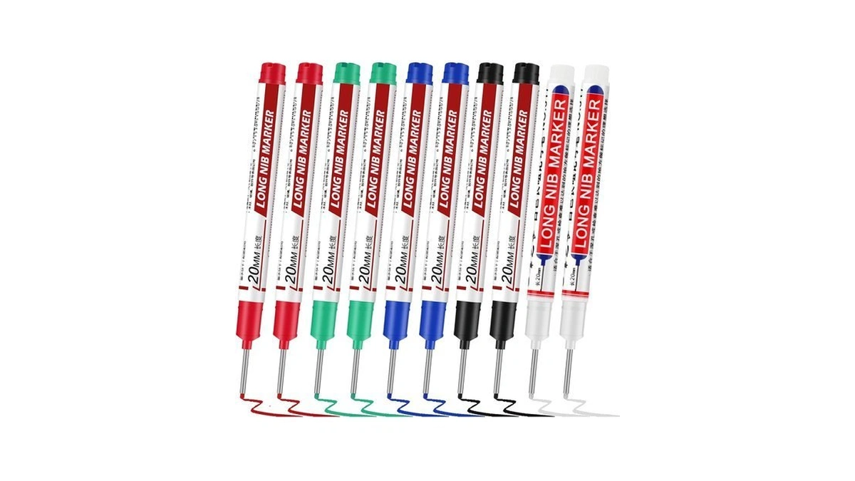 Thboxes Long Nib Markers, 10 Pack Deep Hole Markers, 20mm