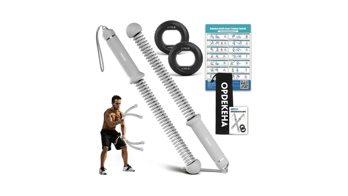 Weighted Ropeless Battle Rope For Home Gym, With Grip Strengthener