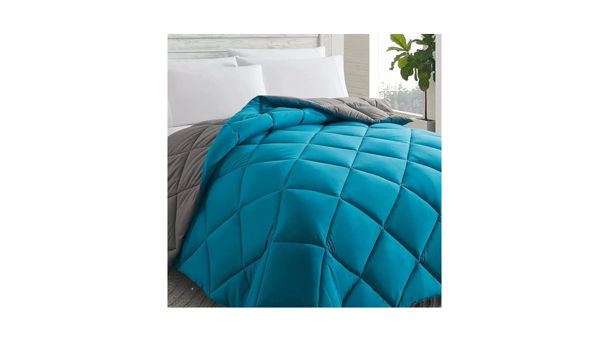 Down Alternative Comforter Algiers Blue/dark Grey Twin Size - Duvet