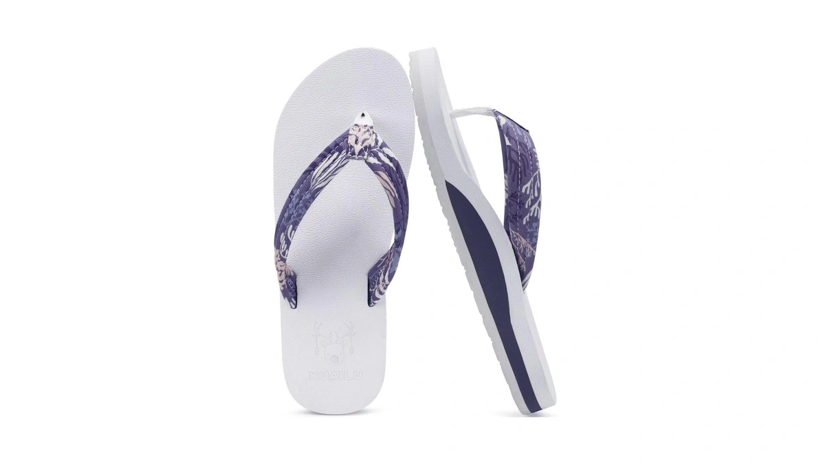 Kuailu Flip Flops For Women Arch Support Summer Beach Sandals