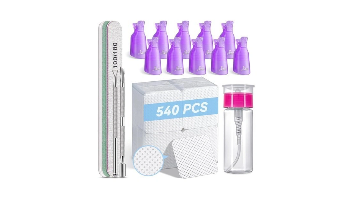 Tsmaddts Nail Polish Gel Remover Tools Kit With Lint Free