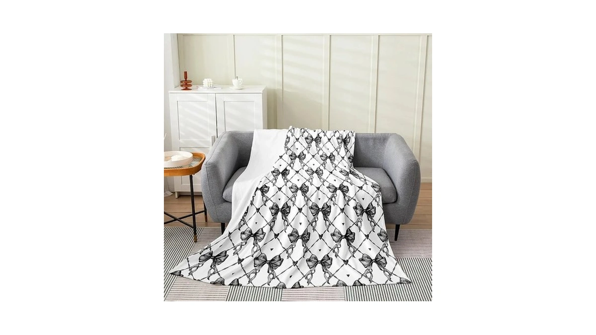 Feelyou Bow Bowknot Throw Blanket Twin 60" X80 Girls Teens