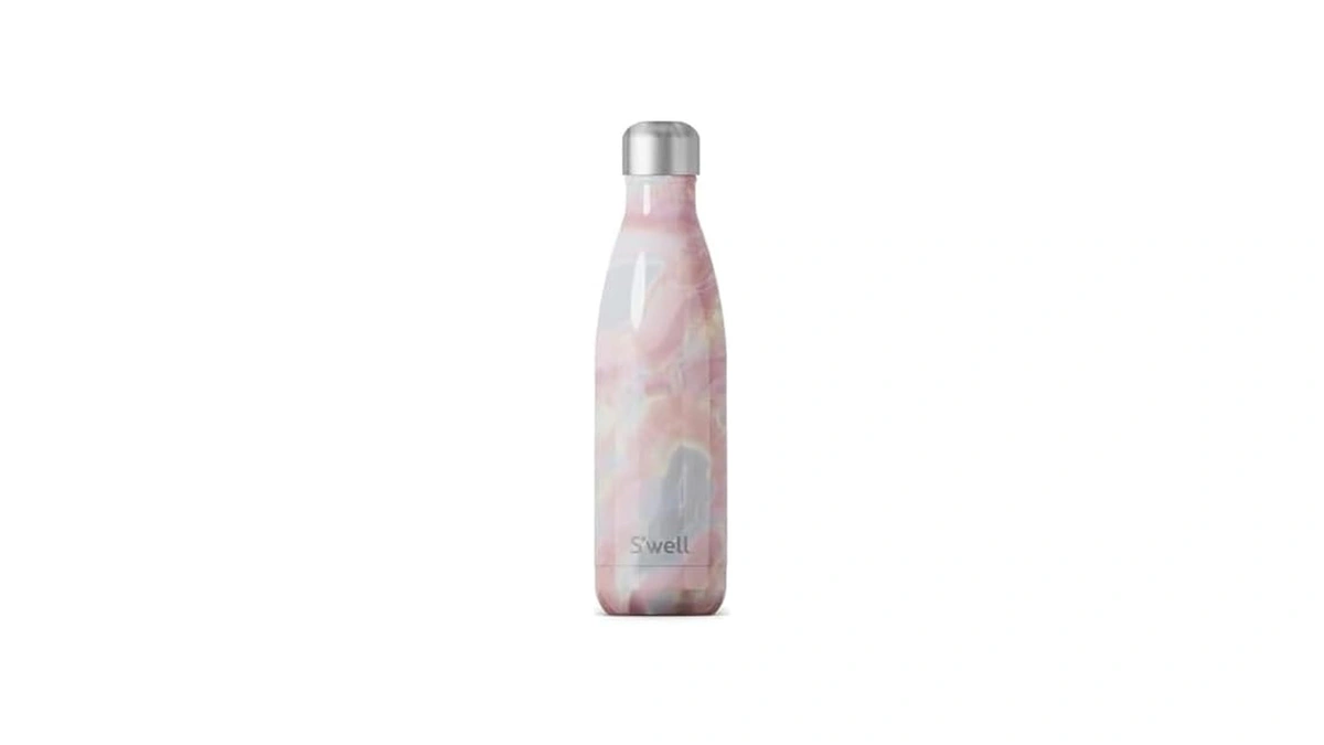 S’well Stainless Steel 17oz Water Bottle, Geode Rose Color, Triple-layer