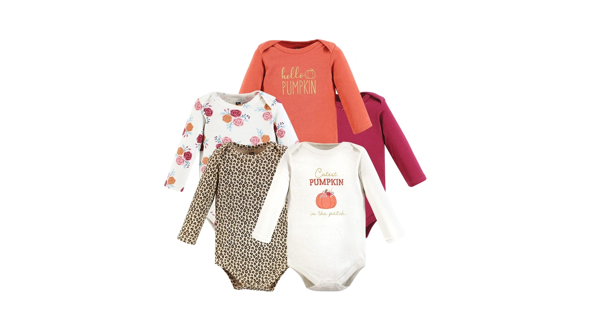 Hudson Baby Boys Bodysuits Unisex Cotton Long-sleeve Cutest Pumpkin, 9-12