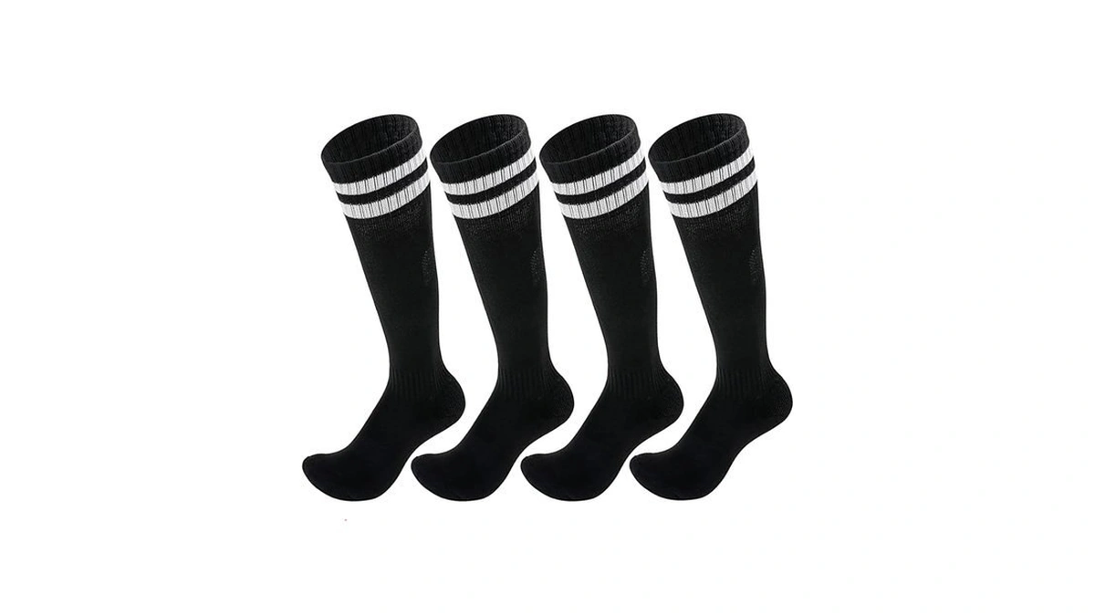 Ottwlli 2 Pairs Soccer Socks For Kids, Athletic Socks For