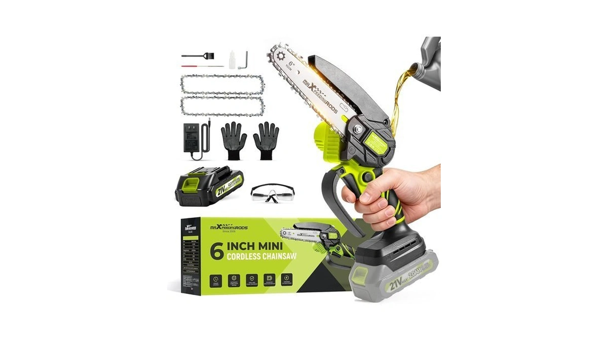 Maxpeedingrods Mini Chainsaw Cordless, 6 Inch Small Chainsaw Electric Saw