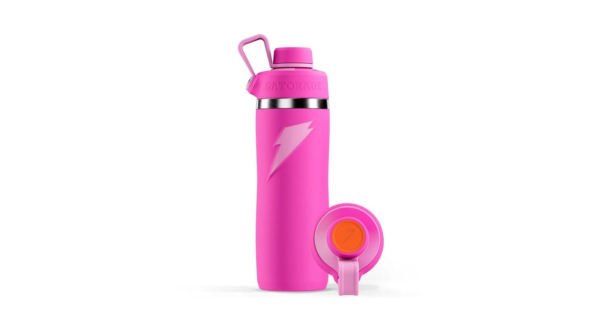 Gatorade 'overtime' 22oz Stainless Steel Water Bottle, Twist Cap, Pink