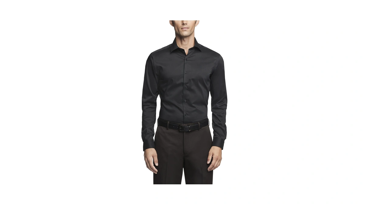 Van Heusen Mens Slim Fit Ultra Wrinkle Free Flex Collar