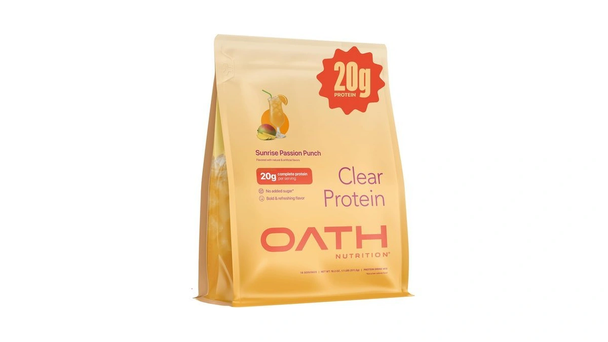 Oath Nutrition Clear Whey Isolate Protein Powder, Sunrise Passion Punch,