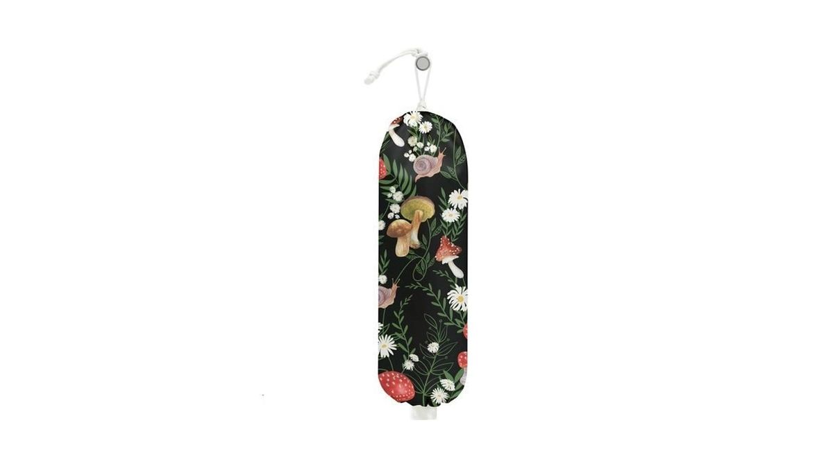 Cqm Vibrant Mushroom Plastic Bag Holder For Kitchen Essentials Storage
