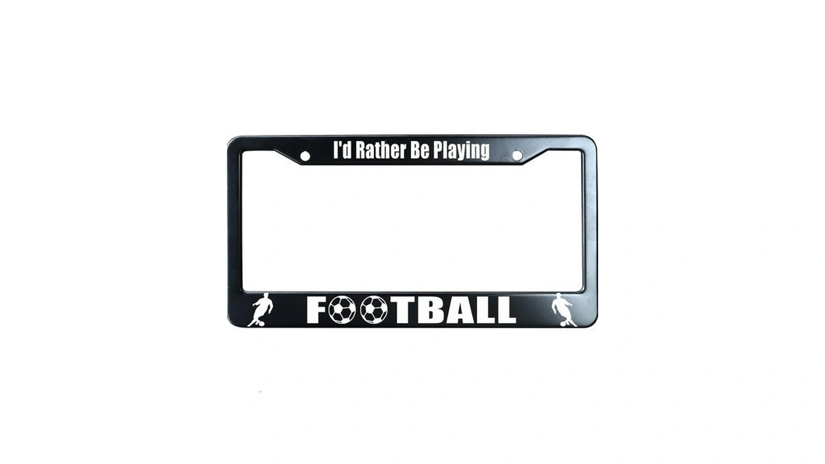 Xycustombest I'd Rather Be Playing Football License Plate Frame Heavy