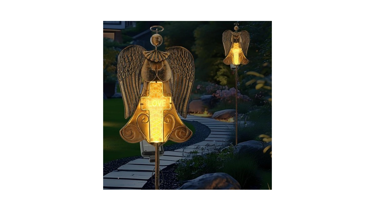 Vchymm Angel Stake Solar Lights 40.94 Inch, Auto On/off Led