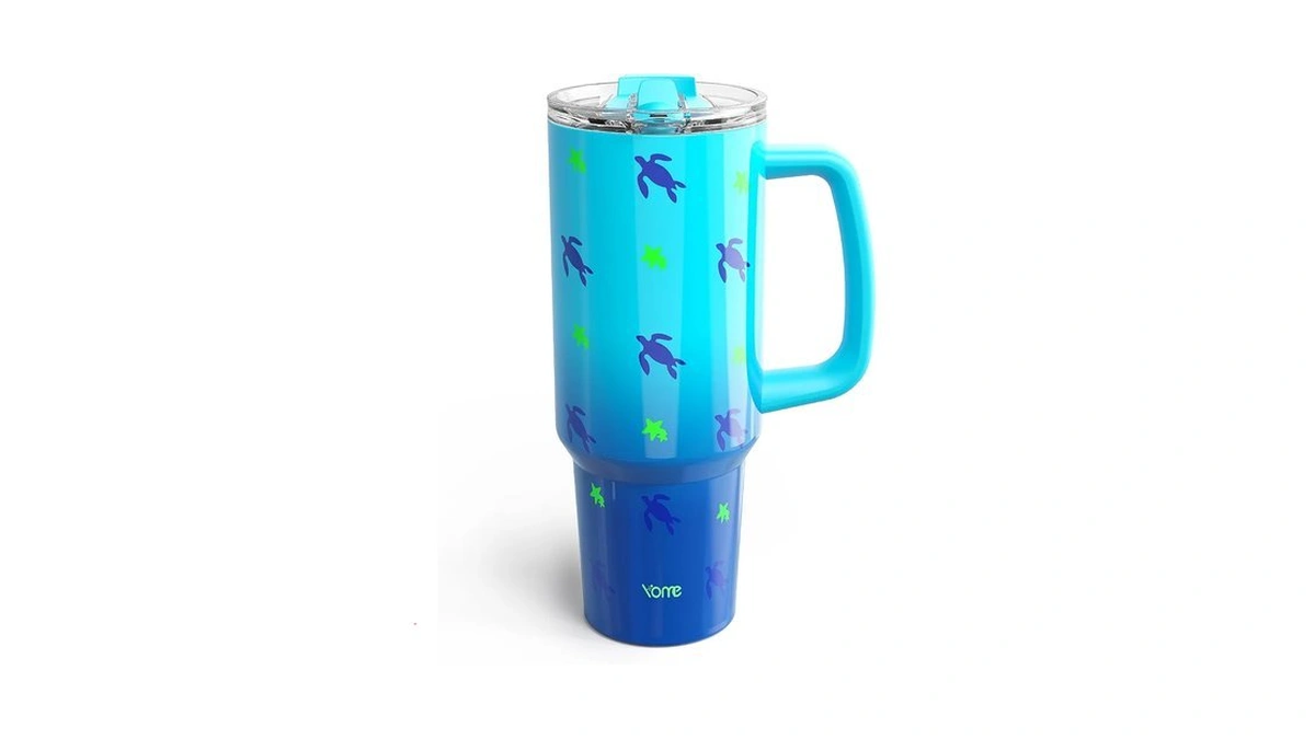 Yome 40 Oz Sea Turtle Tumbler With Handle And Flip